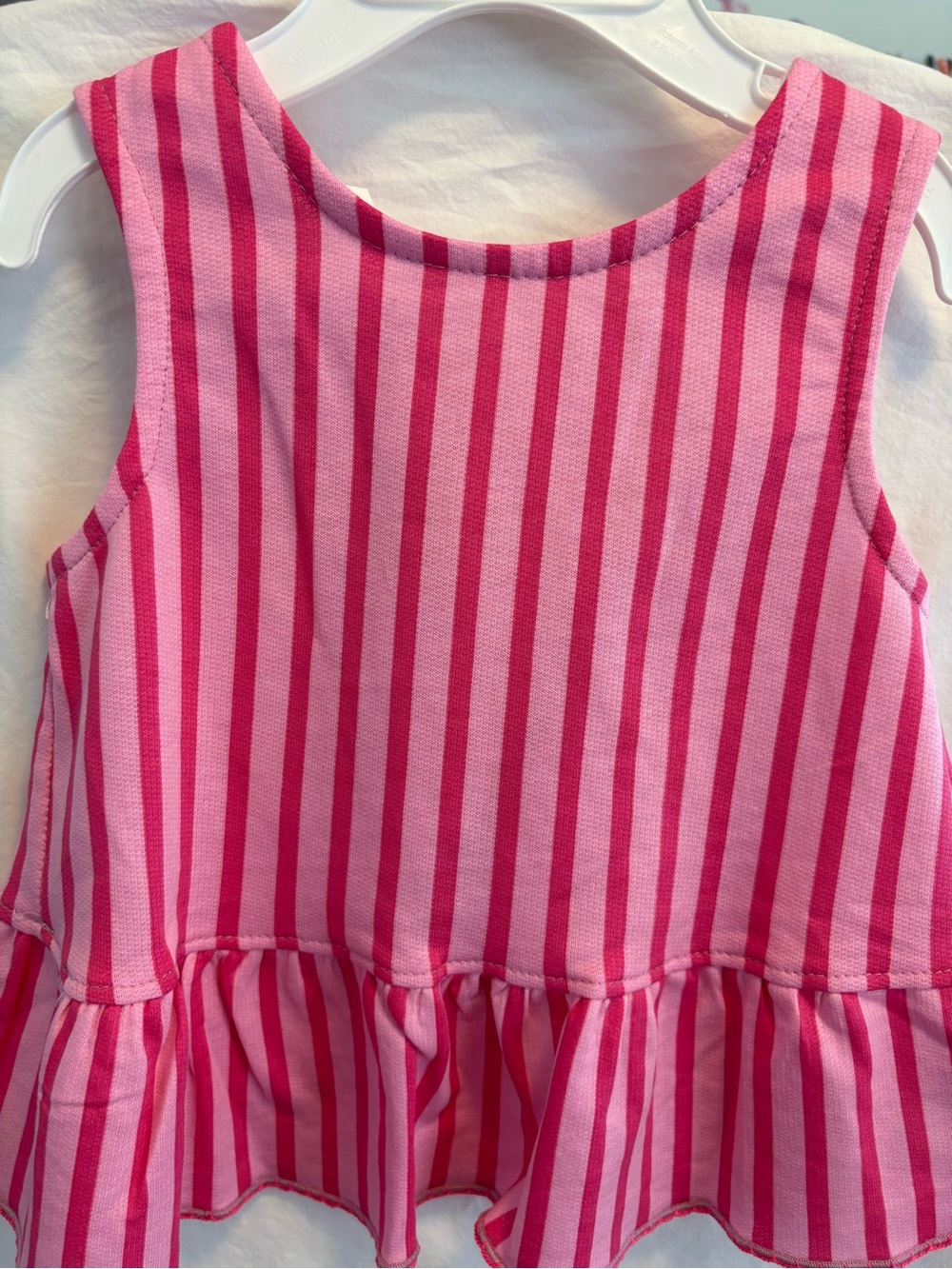 ZARA Girls Pink & Fuchsia Striped Peplum Tank New with Tags